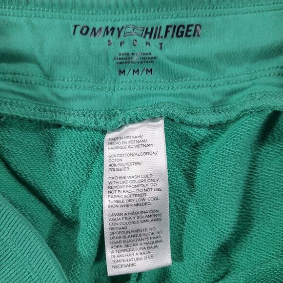 Tommy Hilfiger Sport Women's Medium Sweat Shorts Green Drawstring Cuffed Elastic - Picture 6 of 15